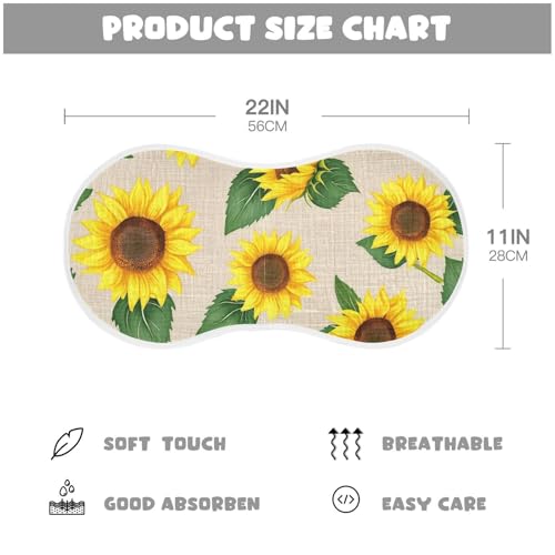 Muslin Burp Cloth for Baby 2PCS Vivid Sunflowers Yellow Super Absorbent Burping Cloths, Bibs for Newborn Boys Girls4
