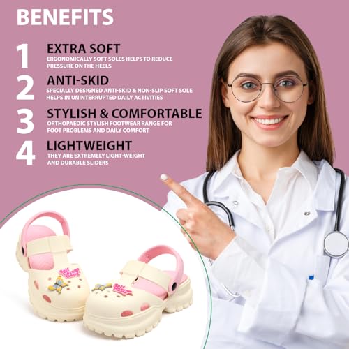 Image of DOCTOR HEALTH SUPER SOFT Stylish and Light Weight & Waterproof Anti Skid Women Clogs with Cushioned Footwear || Comfortable with Adjustable Back Strap Women Clog Everyday Wear