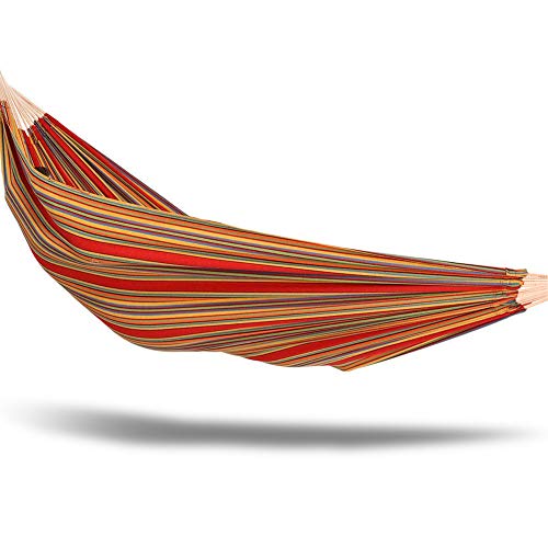 Castaway Living Large Red Multicolor Stripe Brazilian Double Hammock with Matching Storage Bag, Designed in The USA, Perfect for Backyard, Patio, Bedroom, Beach & More