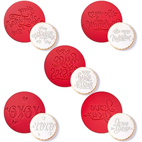 Nuenen 5 Pcs Valentine's Day Cookie Stamps Cover