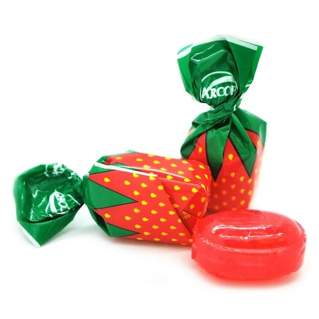 Miniatura 4 de Arcor Bon Bons Candy rellenos de fresa, 2 libras aproximadamente, 120 piezas de caramelos duros con sabor a fruta, dulces de Navidad a granel