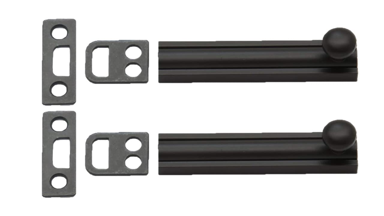 Solid Brass Surface Bolts - 3" Matte Black -19