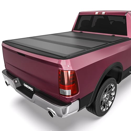 OEDRO Low-Profile Hard Tri-Fold Tonneau Cover Compatible with Dodge Ram 1500 New Body 2019 2020 2021 2022 2023 2024 2025 2026 5.7ft Bed Without Rambox, One-Handed Quick Release, Drainage Design