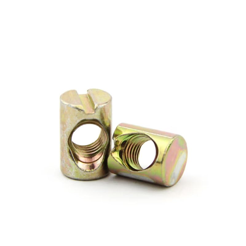 12pcs M6x11mm/12mm Barrel Bolts Cross- Dowel Slotted Nuts Baby Bed Crib Screws Hardware Replacement Kit for Bunk Bed Beds Headboards Chairs Furniture