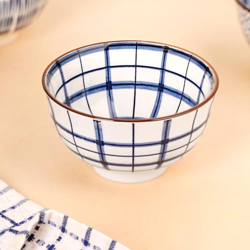 Image of Nestasia Ceramic Snack Bowl Set of 5 (350ml Each) - Dishwasher & Microwave Safe Bowls for Serving Soup, Rice, Dal, & Salad | 100% Food Safe Patterned Bowls with Glossy Finish - Ideal for Gifting