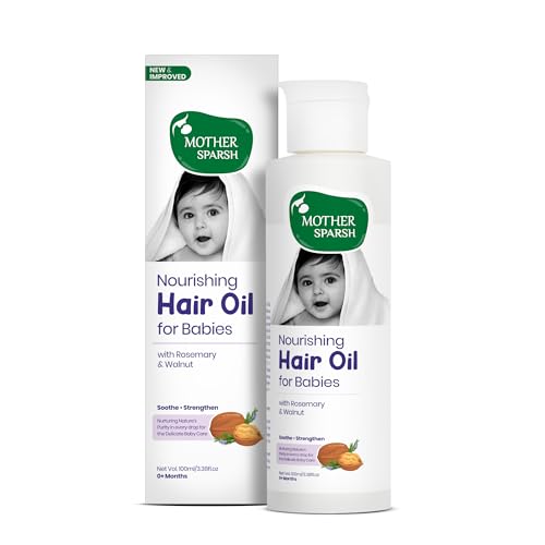 Image of Mother Sparsh Nourishing Baby Hair Oil | Soothe & Nourishes Delicate Baby Scalp | Suitable Hair Oil for Newborns | Paraben Free, Sulphate Free- 100ml