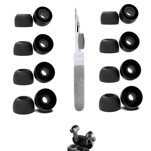 [8 Pairs] Replacement Ear Tips for Skullcandy Rail ANC, with 3 in 1 Cleaner Kit, Silicone Ear Tips (XS/S/M/L)