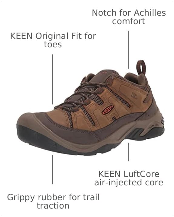 Image of KEEN Men's Circadia Vent Low Height Breathable Hiking Shoes, Bison /Potters Clay