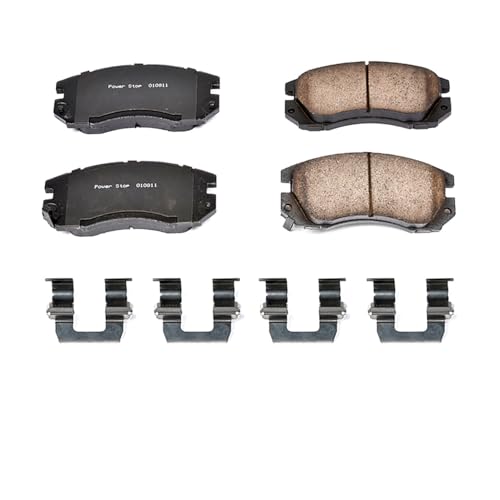 Image of PowerStop Front Brake Pads for Subaru Legacy 1991-94 | Subaru Legacy 1996 - Z17 Ceramic Brake Pads with Installation Hardware, 17-563