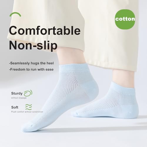 جوارب شبكية قطنية قابلة للتنفس من infino® للنساء - 10 أزواج، خفيفة ومريحة لفصلي الربيع والصيف، أسود