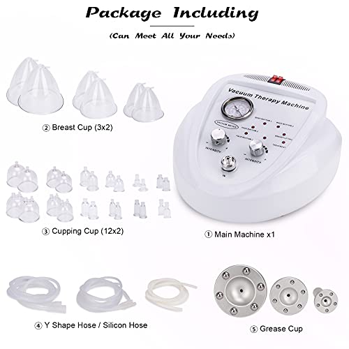Image of Vacuum Therapy Cupping Machine with 30 Cups and 3 Metal Gua Sha Handles for Salon SPA, Body, Back, Face Massage Care