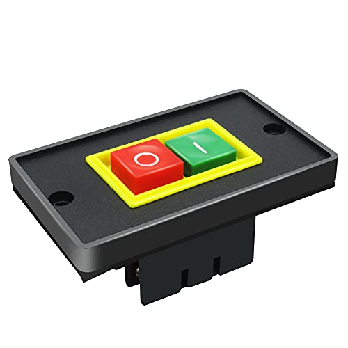 Crazy Deals mxuteuk Push Button Switch Motor Control ON/Off Start Stop Switch Self-Locking 10A AC 220V/380V QCS1-I/O