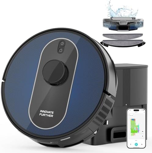 Robot Vacuum and Mop with Self-Empty Base: 5000Pa Suction, LiDAR ...