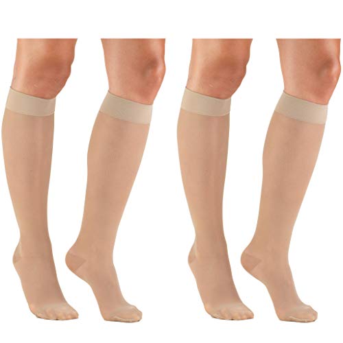 Image of Truform Compression 15-20 mmHg Sheer Knee High Stocking, X-Large (Pack of 2) (1773ND-XL 2PK)