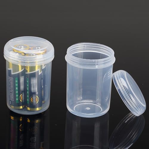 Image of 12 Pcs Clear Plastic Round Beads Storage Containers Box (1.5 x H2.28 Inch), 1.69 oz Plastic Storage Jars with Lid for Beads, Crafts, Pills, Fishing Tackles, Nails, DIY Crafts, etc