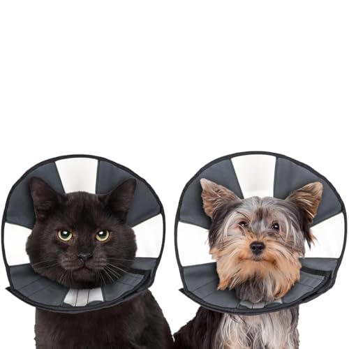 Image of ZenPet Recovery Cone E-Collar for Dogs & Cats - Soft, Comfortable, Safe & Stress-Free Healing After Surgery, Adjustable Design, Secure Custom Fit (Small)
