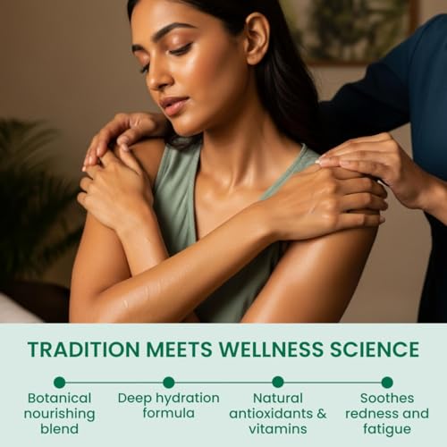 Image of ARISH BIO-NATURAL Sandal Olive Body Massage Oil | Nourishing Olive & Sandalwood Blend for Deep Hydation & Radiant Glow | Relaxing Full Body Oil for Men & Women | Suitable for All Skin Types | 200 ml