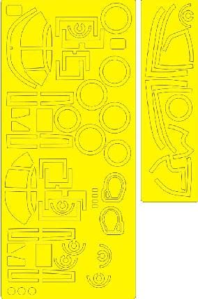 1/48 Douglas B-26C-15 Invader - Color scheme 3 EXPERT kabuki masks all windows including inner side masks, wheels, other clear parts, yellow stripes on bombs (designed to be used with ICM kits)