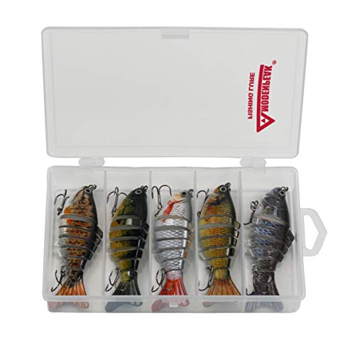 Modenpeak Fishing Lures for Bass 4" Multi Jointed Swimbaits Slow Sinking Hard Lure