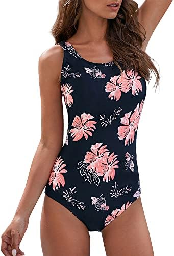 Womens Bathing Suit Sport One Piece Swimsuits for Women Swim Suit Beach Athletic Swimwear Pink Swimsuit 12-14