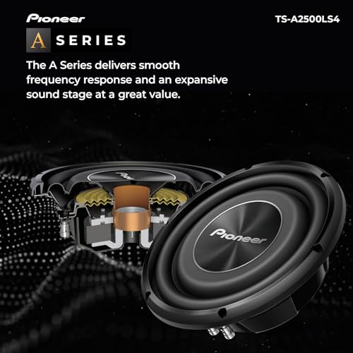 Image of Pioneer A-Series TS-A2500LS4 Shallow-Mount 10 inch Subwoofer 1200W Max | Shallow-Mount Subwoofer, Deep Bass in Tight Spaces