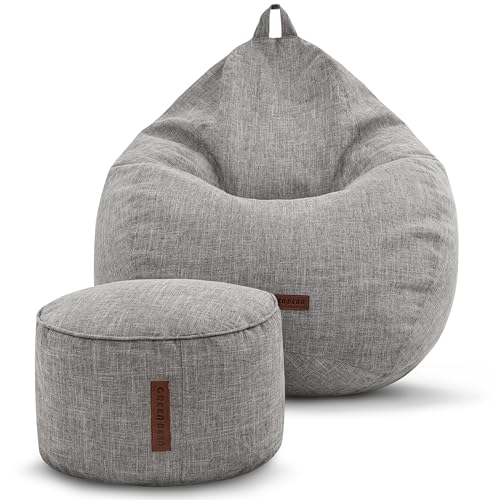 Green Bean 2er Set Indoor Sitzsack + Hocker mit EPS-Perlen Füllung -...