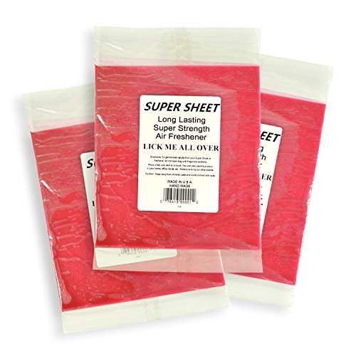 Image of Super Sheet Large (8 inchx7 inch) Under Seat Car Air Freshener, 3-PACK (Lick Me All Over)