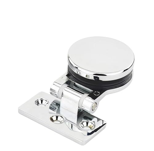 Glass Door Hinges,Frameless 90/180 Degree ChromeDisplay Wine Cabinet Bilateral Round Bead Clip Hinge(Single Clamp)