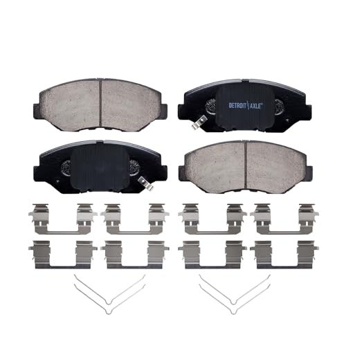 Image of Detroit Axle - Front Brake Kit for Honda 2003-2012 Accord 2013-2021 Civic | 2002-2004 CR-V 2013-2014 Fit 2016 CR-Z 2014-2015 ILX, Disc Brake Rotors Ceramic Brake Pads w /Hardware Replacement 11.10 inch inch