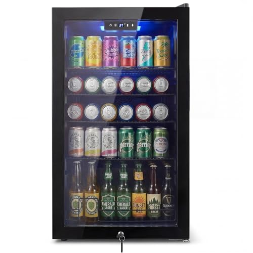 Upgraded Beverage Cooler Refrigerator with large capacity,24 Inch Drink Fridge with Professional Temperature Control System,Freestanding or Built-in i