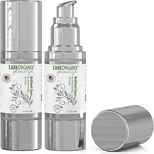 Eye Cream for Dark Circles and Puffiness by LuxeOrganix - Under Eye Brightener and Moisturizing Under Eye Treatment for Bags and Wrinkles. A Natural Retinol and Organic Anti Aging Eye Cream.