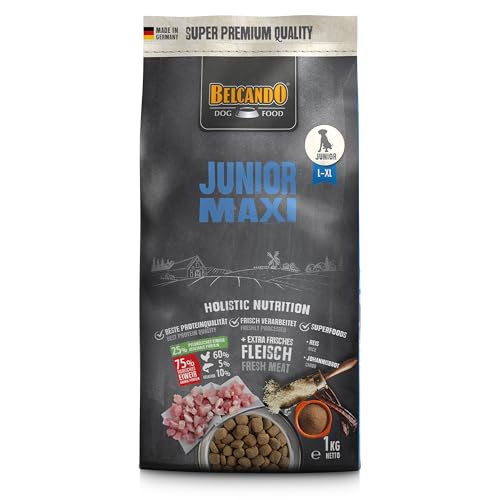 Belcando Junior Maxi Hundefutter | Trockenfutter für Junghunde großer Rassen | Alleinfuttermittel für Junghunde ab 4 Monaten (1 kg neu)