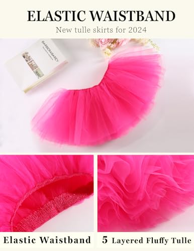 Bridesmay Adult Tutu Skirt For Women And Teens Classic Elastic 5 Layer Ballet Dance Tulle Skirt Cosplay Party Rose L-Xl thumb #1