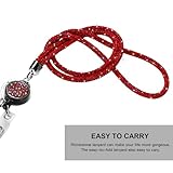 Soleebee Rhinestones Office Lanyard for Women, 31.5'' Bling Crystal Neck Lanyard with Retractable Badge Reel & Keyring (Red) - Image 6