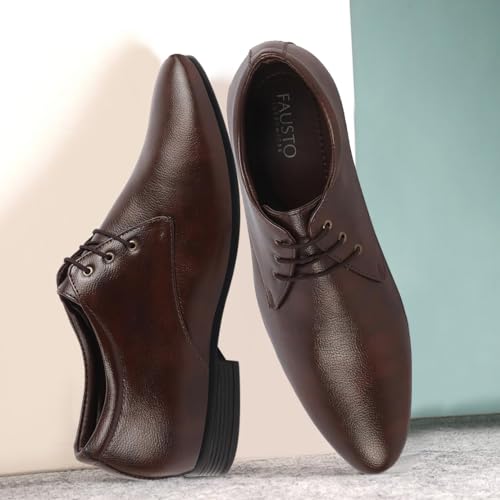 Image of FAUSTO Basics Men's Formal Office Lace Up Shoes