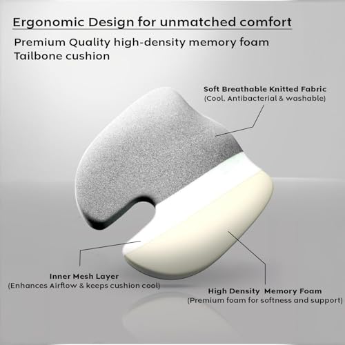 Image of Memory Foam Bed Pillow,Adaptive Pillows for Neck Pain Relief,Medium Firm Pillow for Side,Back,and Stomach Sleepers Keep Pressure Relief to Deep Sleep Home Chair, Car, Wheelchair (Grey, Seat cushion)