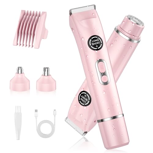 4-in-1 Bikini Trimmer for Women, Waterproof Electric Razor