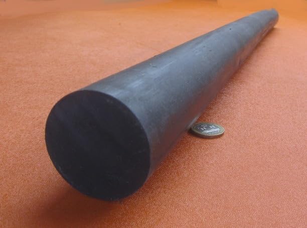 Black Neoprene Rubber Round Rod 75A 2.00" (2") Diameter x 36" Length 1 pc
