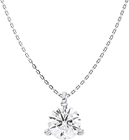 IGI Certified 1ct Lab Grown Diamond Solitaire Pendant Necklace Women 14K White Gold 3-Prong Martini 18" Chain I-J VS1-VS2