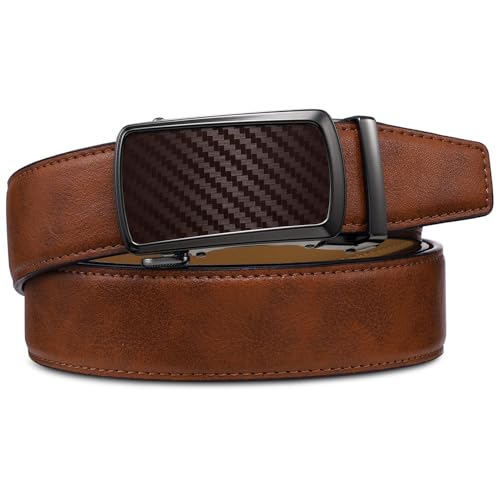 Image of Zitahli Belt Men,Leather Ratchet Belt for Men Dress Casual Every Day with Adjustable Buckle,Trim to Fit For Gift