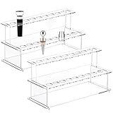 UNICRAFTALE 2 Sets Wine Bottle Stopper Display Stairs 18 Slot Clear Acrylic 2 Tier Riser Wine Stopper Holder Wine Stopper Display Stand Rack for Countertop 9.44"Lx3.93"Wx4.72"H