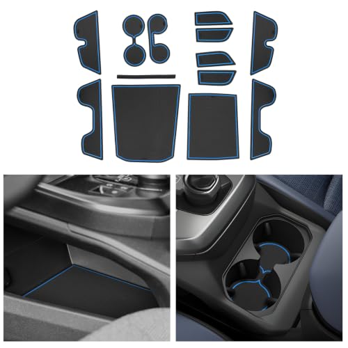 Image of CDEFG 13Pcs for 2026 Toyota Bz bZ4x Door Slot Mats Interior Pocket Inserts | for 2026 Toyota Bz bZ4x (XLE /XLE Plus /Limited) Accessories Door Slot Coverage Console Insert Pocket Rubber Set, Blue