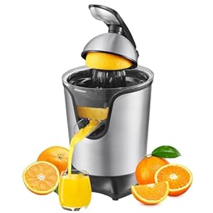 Citrus Juicer, Orange Juicer Machine, Stainless Steel Hands Free Lime Grapefruit Squeezer, Electric Citrus Juicer for Juice, Fruits, Lemons