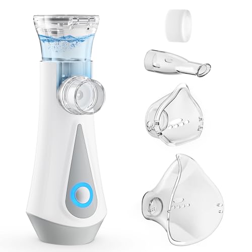 Moeila Nebuliser Machine for Adults & Kids Spray Nebuliser with Charging Function Handheld Inhaler Easy to Use & Clean Suit for Home & Travel (White)
