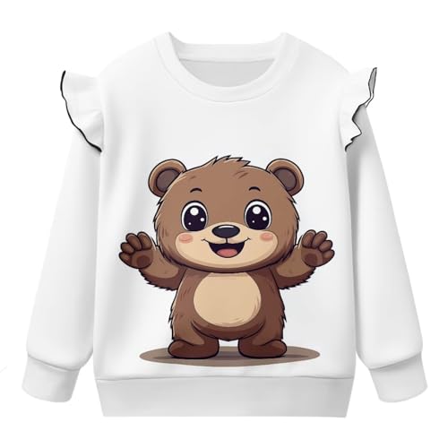 Girls Clothes Crewneck Sweatshirts Ruffle Toddler Long Sleeve Shirt Girl Kawaii Fall Tops Pullover Size 1-8