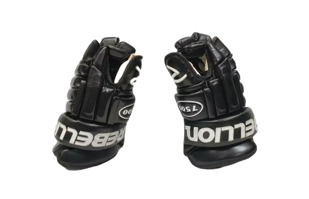 Rebellion 7500 Series Leather Junior Hockey Gloves (Black, 12.5)