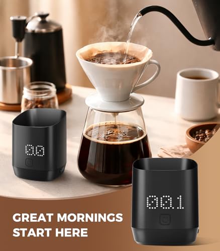 Image of Atogou Coffee Bean Scale, Coffee Dosing Cup with LED Display, 0.1g /0.01oz, Accurate Dosing, IPX4 Waterproof, USB Charging, Grams and Ounces, Perfect for Pour-Over & Espresso, Grey