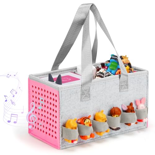 Image of Carrying Case for Toniebox Travel Bag for Tonies Starter Set & Audio Player Felt Cloth Portable Bags for Toniebox 2 Kids Travel Toy Organizer Tote Bags Handbag