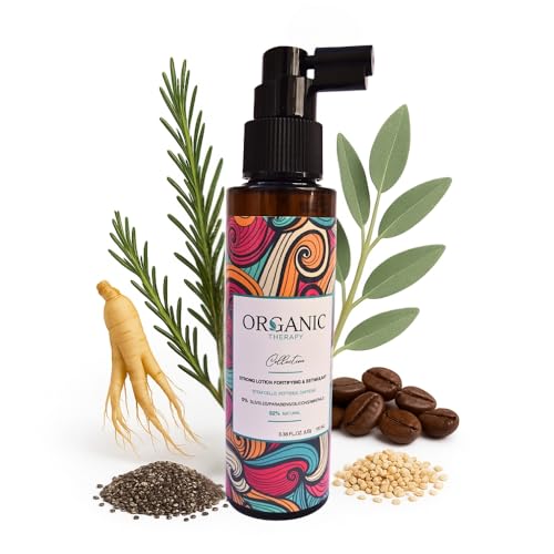 ®ORGANIC THERAPY Loción Anticaída Cabello Mujer y Hombre – Tratamiento Natural Crecimiento Cabello con Células Madre, Péptidos y Cafeína | 92% Ingredientes Naturales|