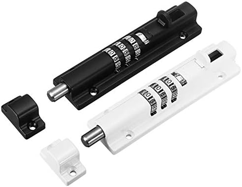 Horizontal Horizontal Door Bolt Lock Sliding Combination Code Can Be Reset for Gate Garage Cabinet - (Color: White)